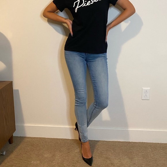 Express Mid-Rise Leggings Denim Jeans - Picture 1 of 9